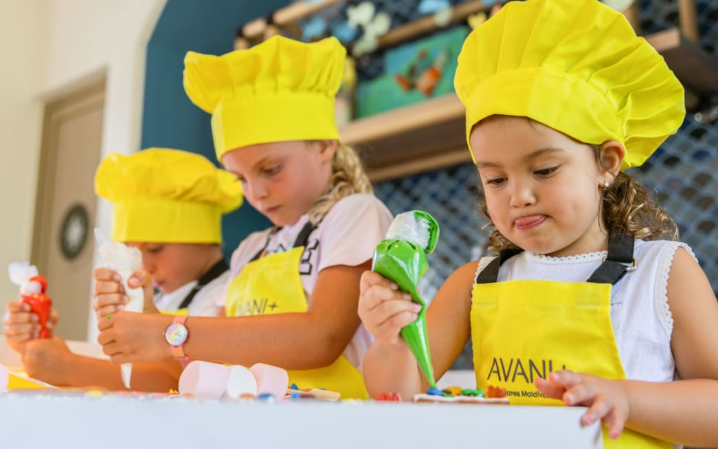 Cookie-making session at Petit Bistro, Kids Restaurant at Avani+ Fares Maldives Resort