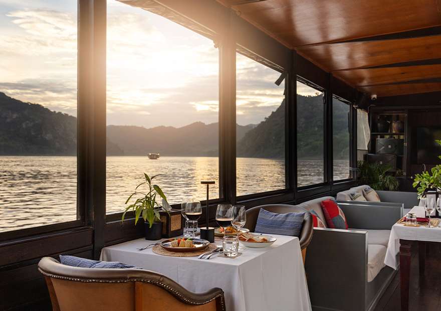 sunset dinner cruise on the mekong river