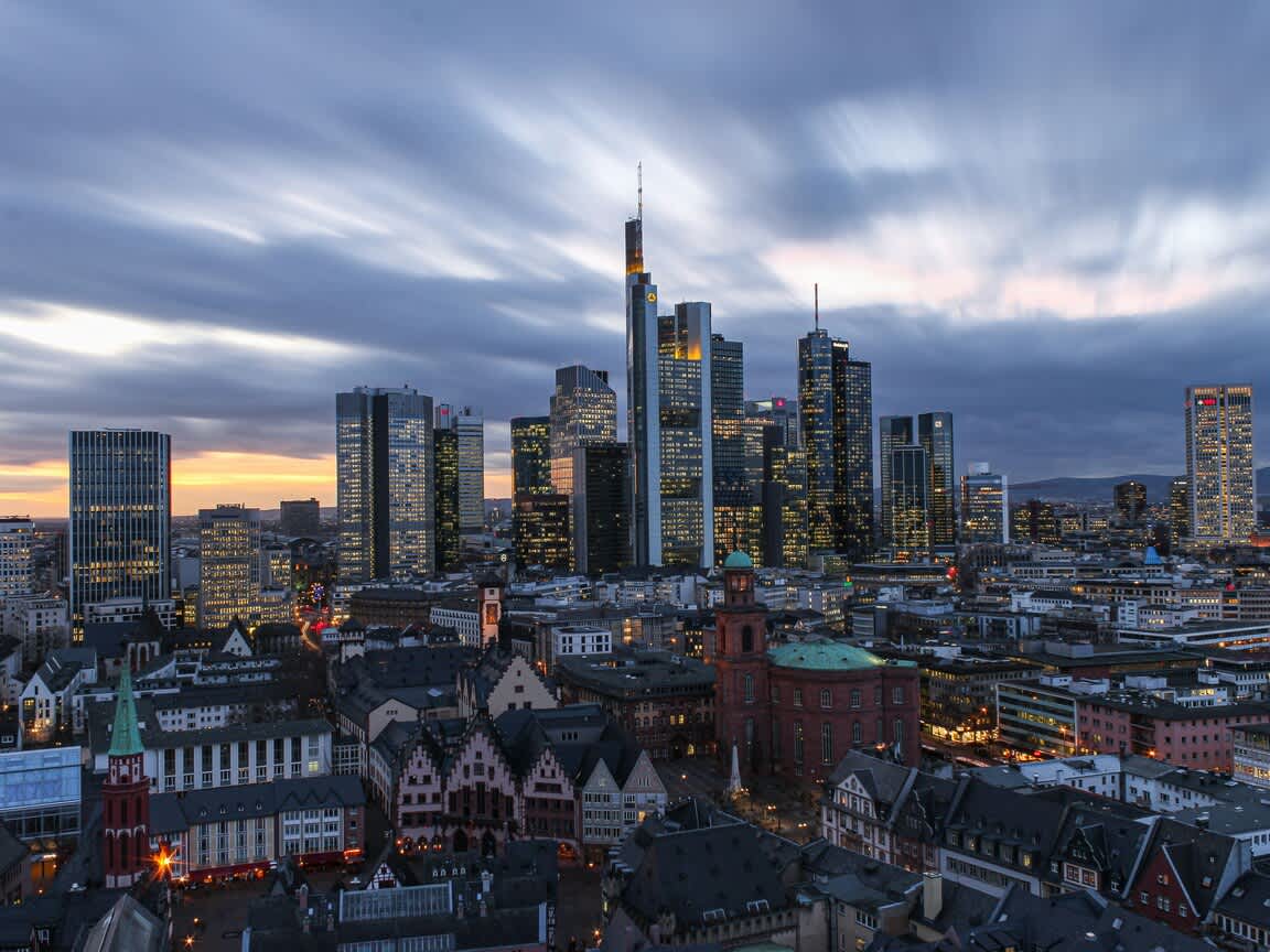 Frankfurt skyline at night