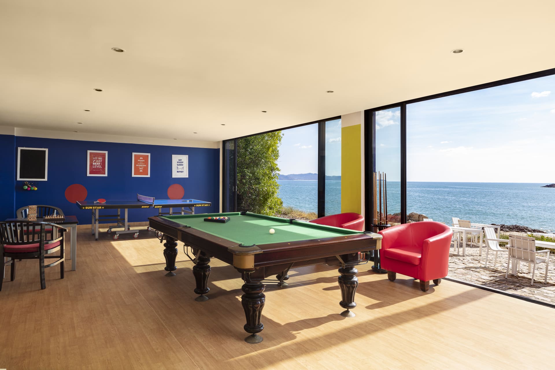 A recreational room at Avani Quy Nhon Resort.