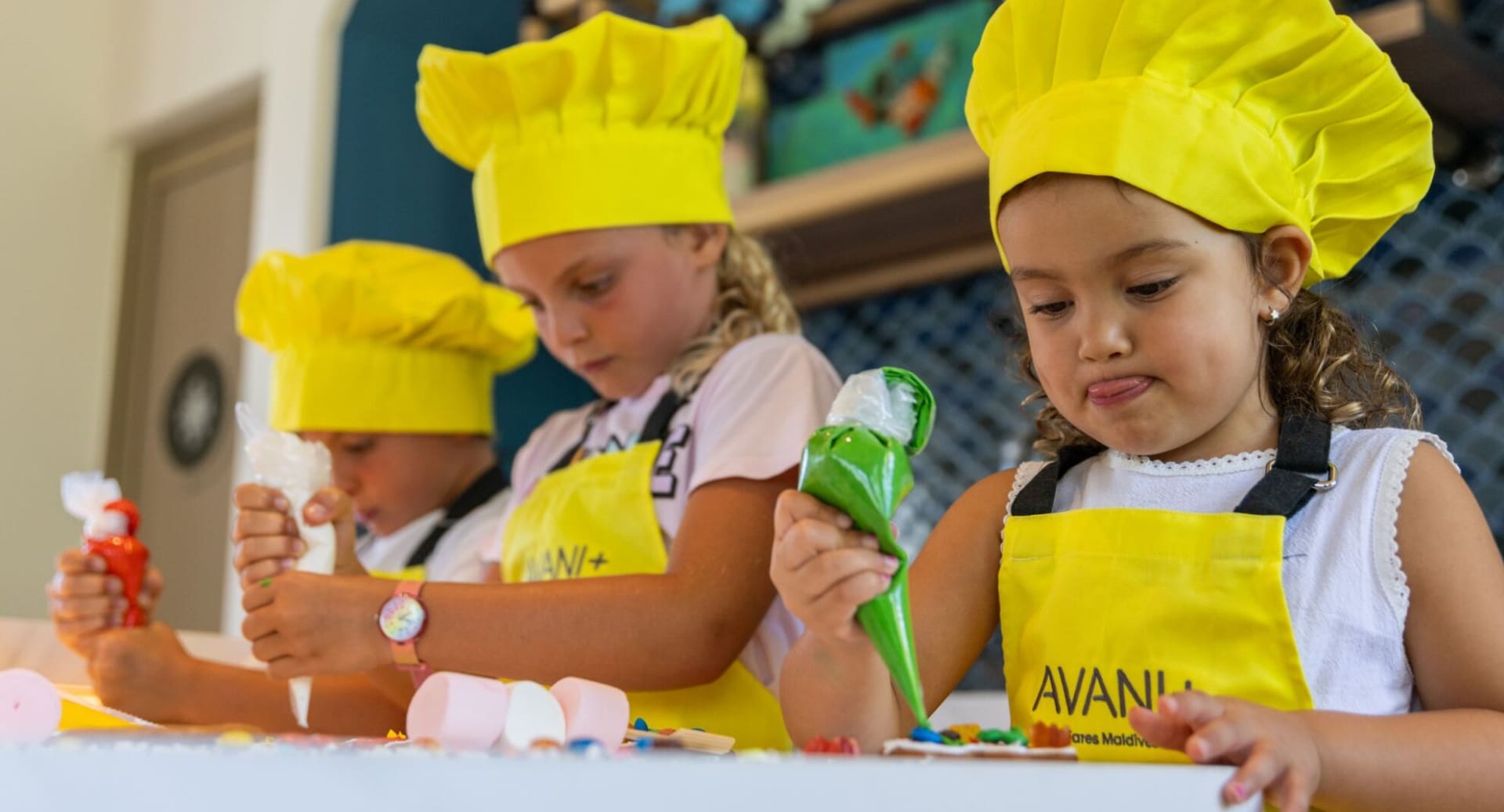 Fun culinary workshop for kids at Avani+ Fares Maldives island resort