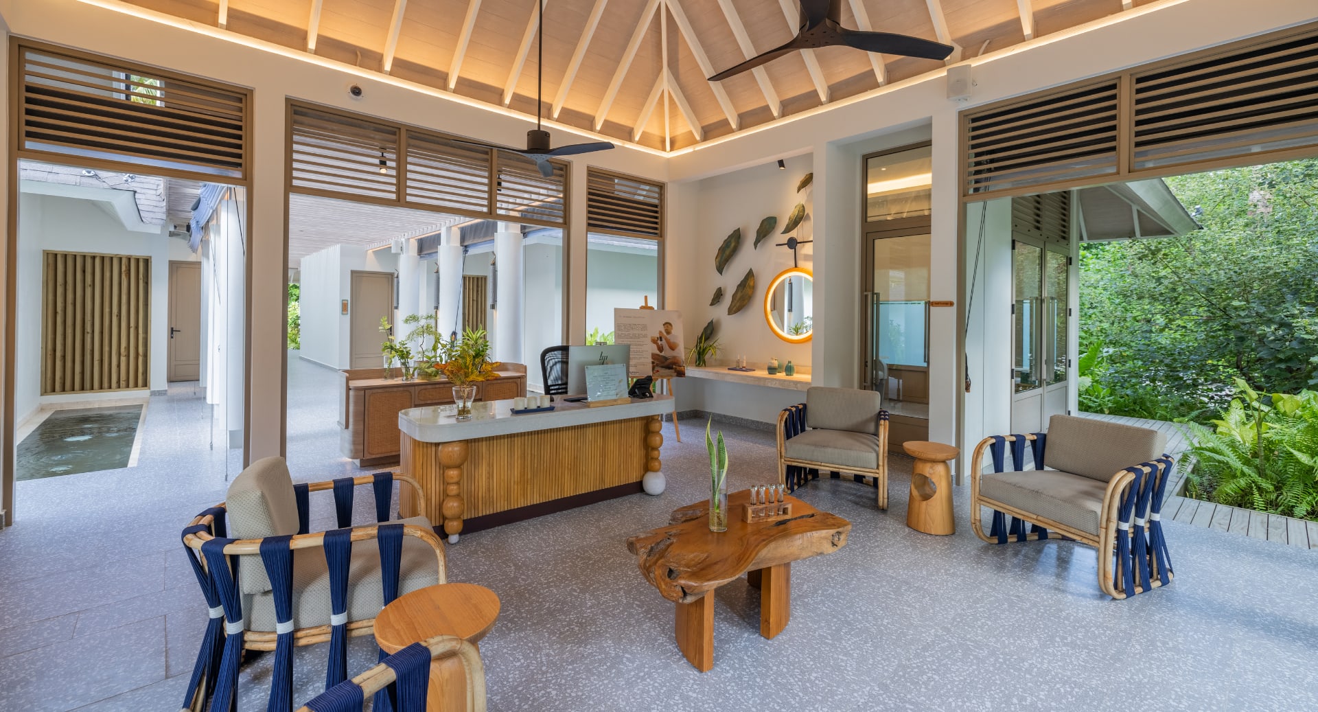 Wellness spa waiting area at Avani+ Fares Maldives island resort