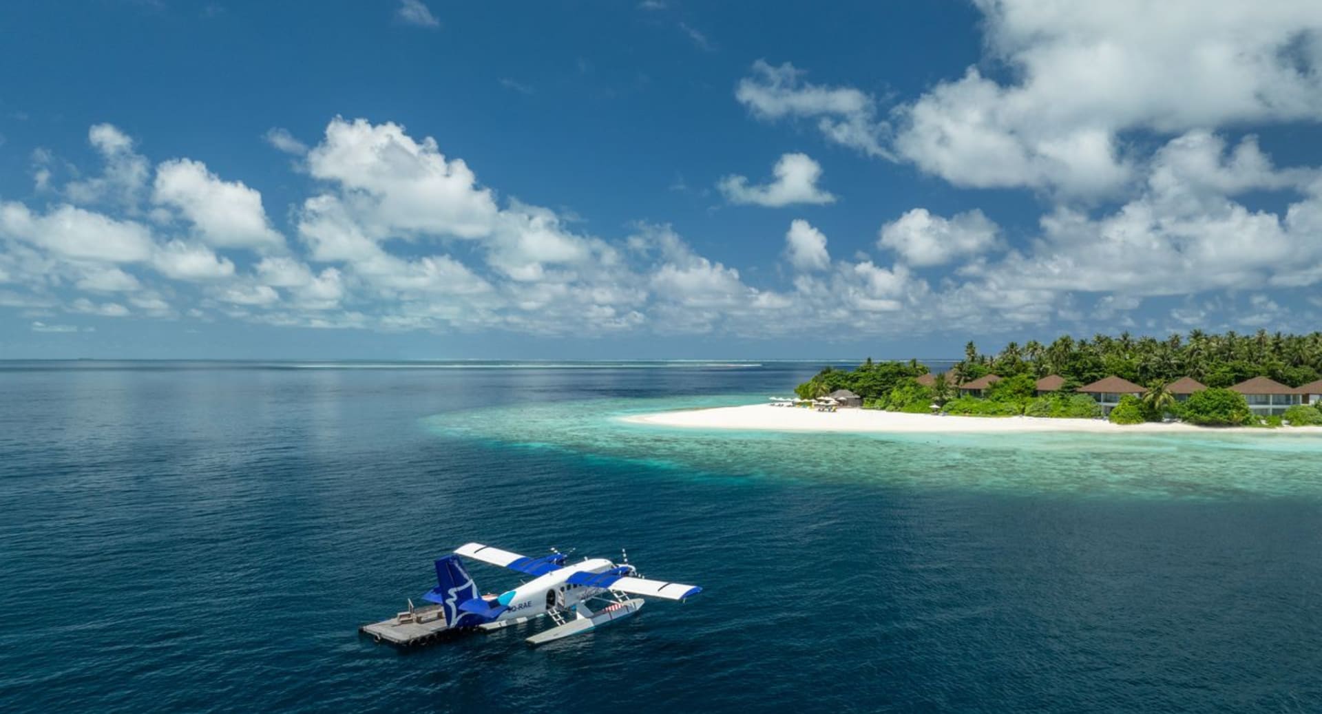 Seaplane arrival at Avani+ Fares Maldives resort island