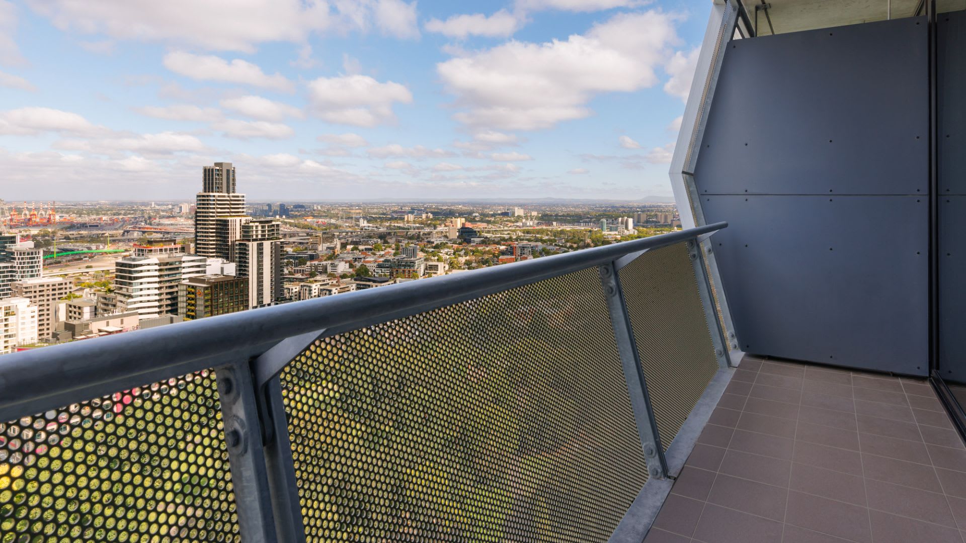 City skyline view from the balcony of a Two Bedroom Suite at Avani Melbourne Jazz Corner Residences