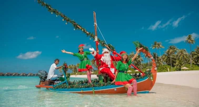 Santa on Dhoni at Avani+ Fares Maldives