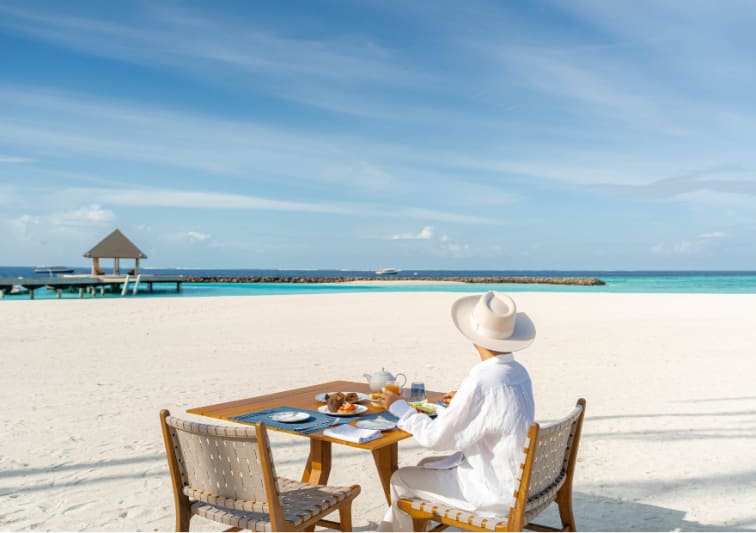 Breakfast on the beach at Avani+ Fares Maldives