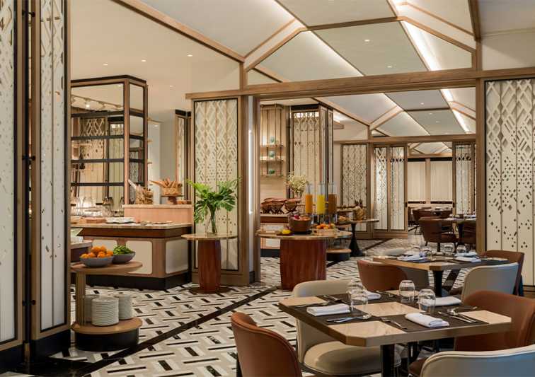 Mekong Mosaic Restaurant with Buffet Station and Tables and Chairs