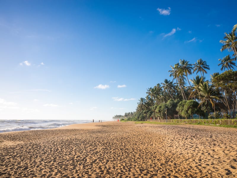 Empty Kalutara Beach in Sri Lanka 