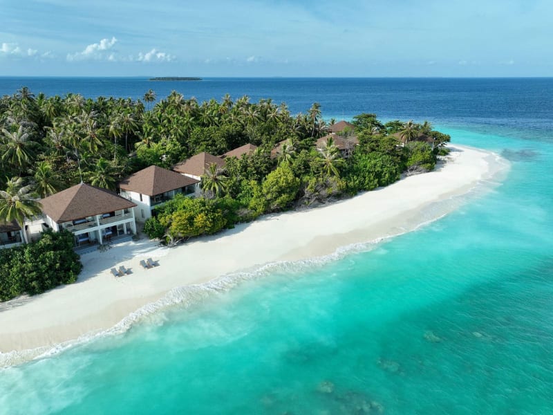 Avani+ Fares Maldives aerial view of property and ocean