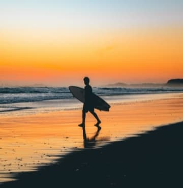 Sunset Surfing in Gold Coast