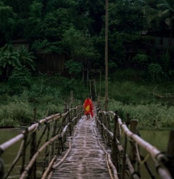 Bamboo Bridge Nam Khan river