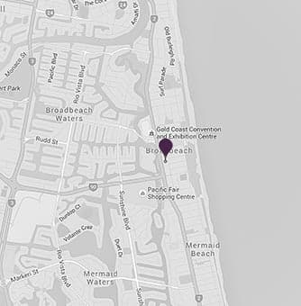 Location of the broadbeach