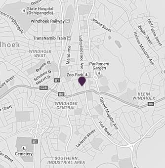 Location of AVANI Windhoek Hotel on a map