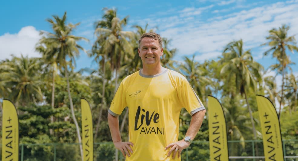 Footballer Michael Owen at Avani+ Fares Maldives Resort for football camp