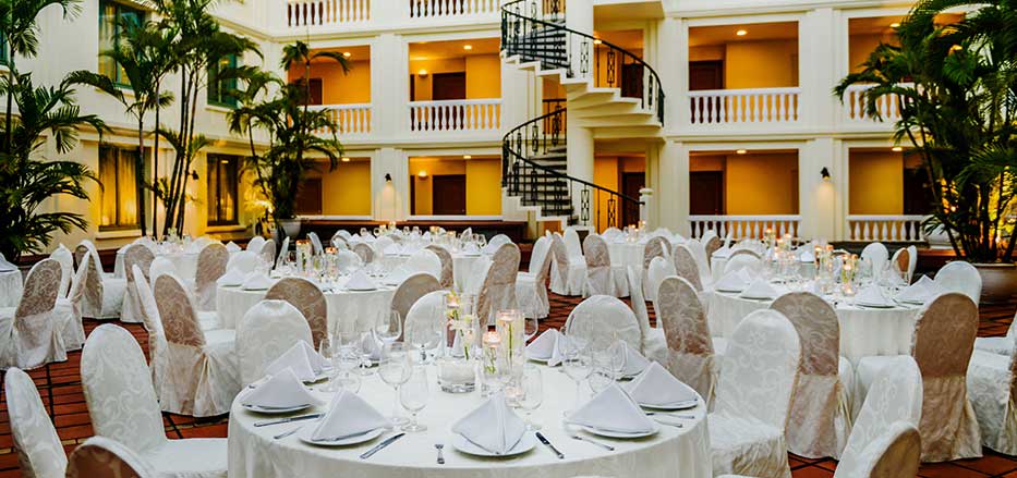 An outdoor setup for one the Weddings in Hai Phong
