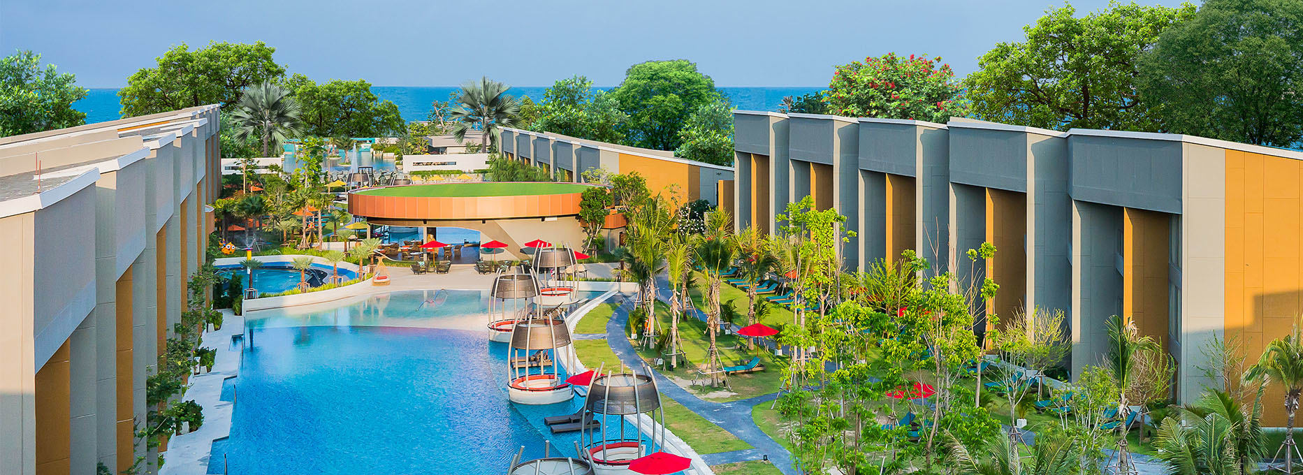 Aerial view of resort pool at AVANI Hua Hin