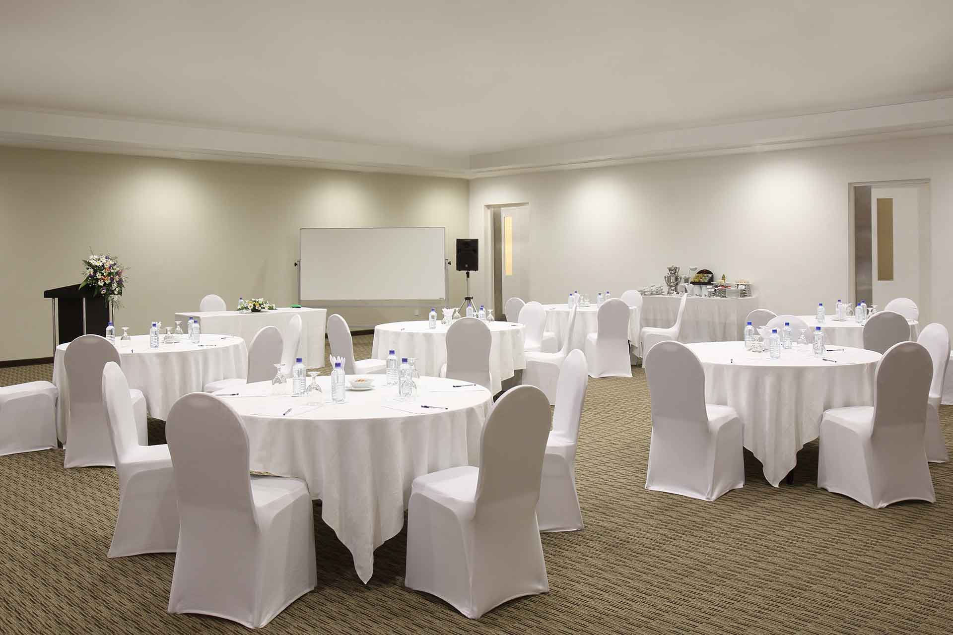 Round table setup at meeting room