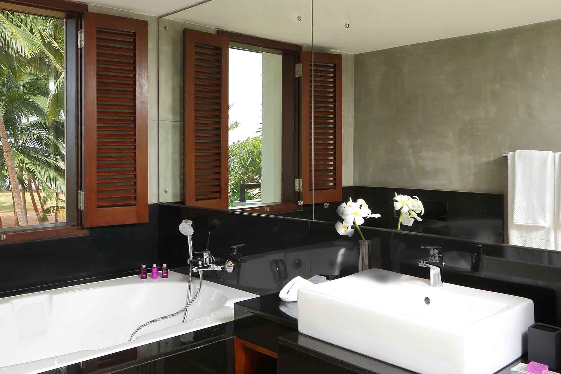 Interior of a Junior suite bathroom at AVANI Kalutara