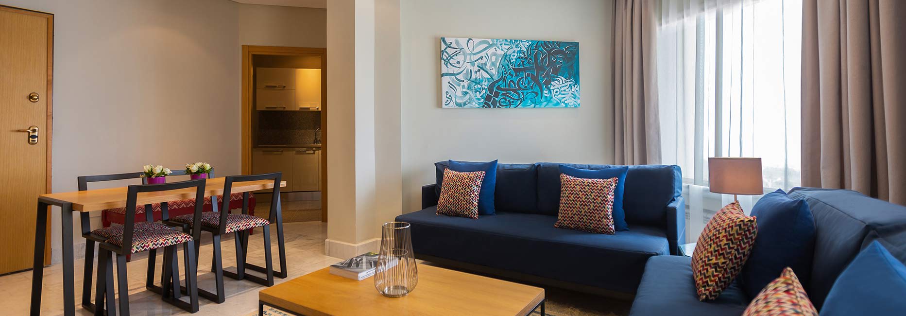 Avani One Bedroom Suite Living Room at Avani Les Berges du Lac Tunis Suites