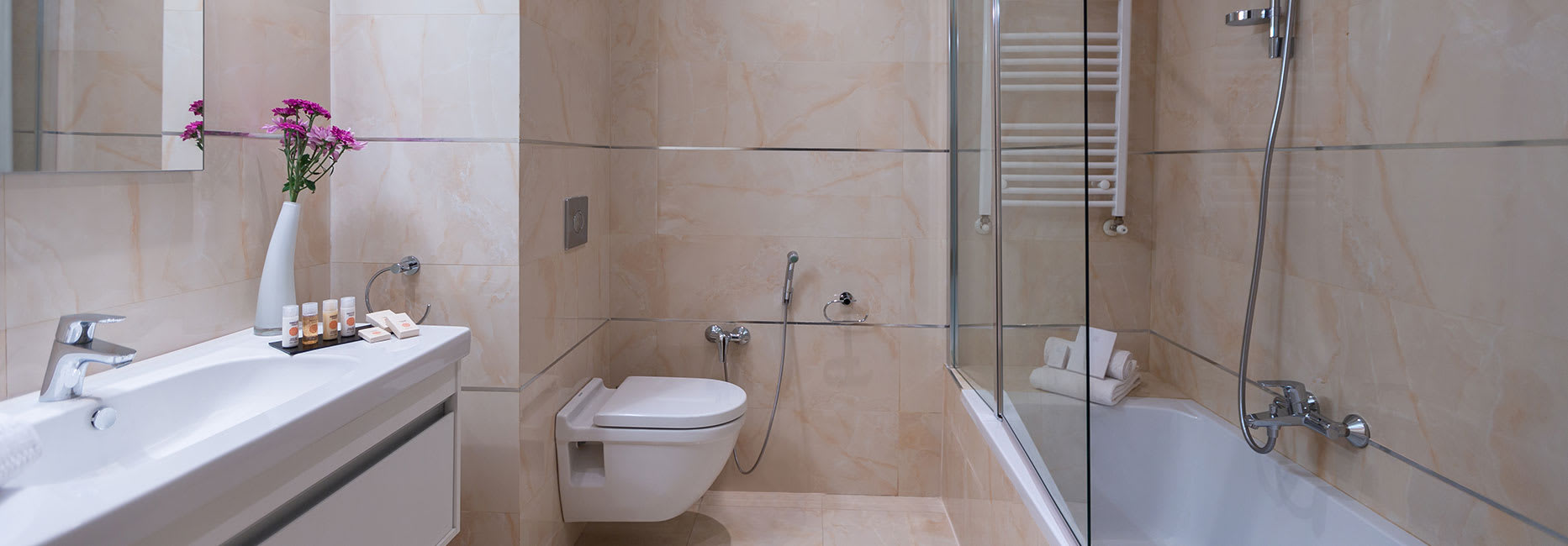Avani One Bedroom Suite Bathroom at Avani Les Berges du Lac Tunis Suites