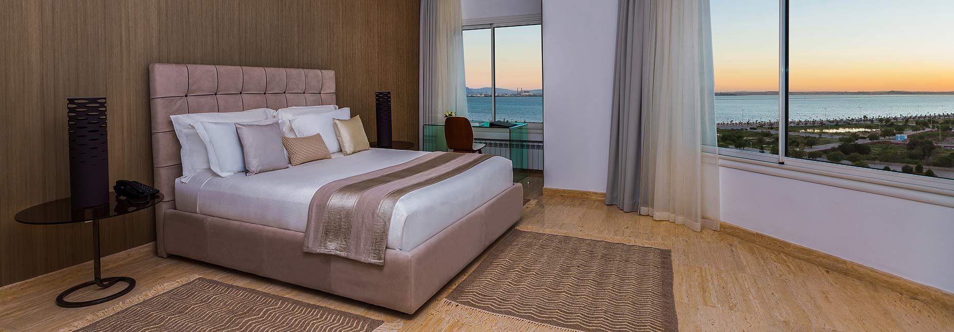 Avani Four Bedroom Lake View Loft Suite Bedroom at Avani Les Berges du Lac Tunis Suites