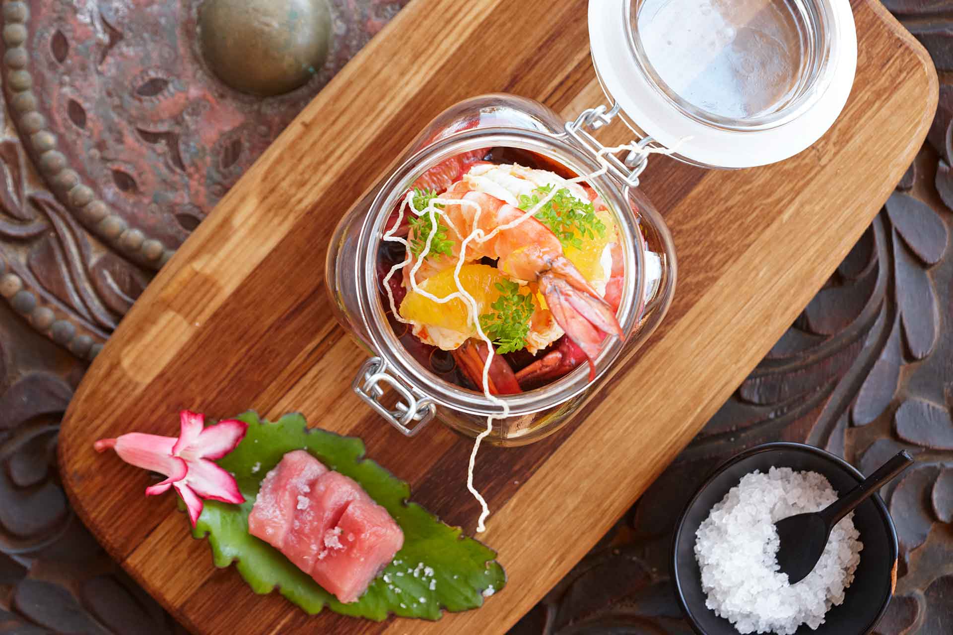 A seafood salad dish at AVANI Pemba Beach Hotel