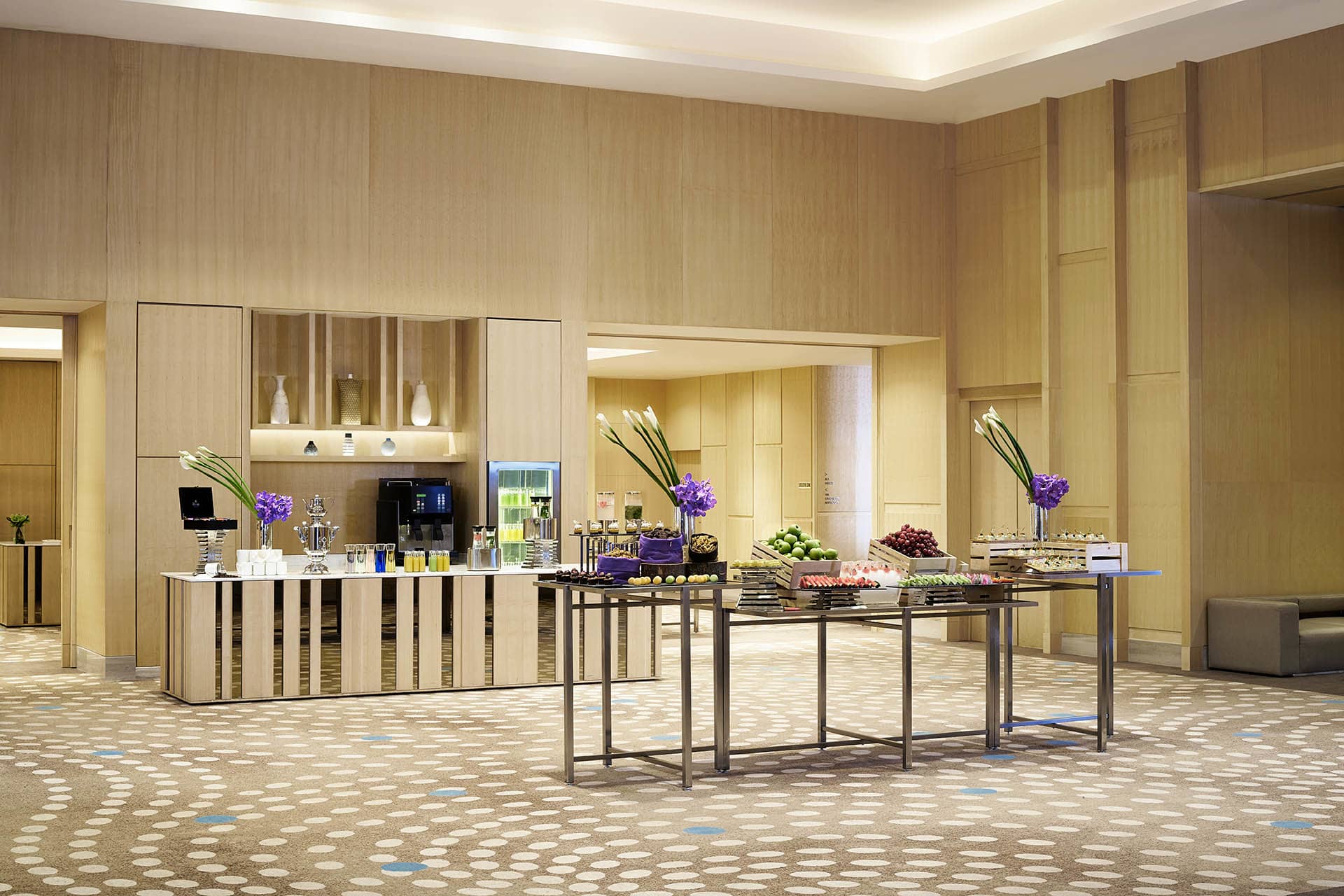 Coffee break area interior of a meeting room
