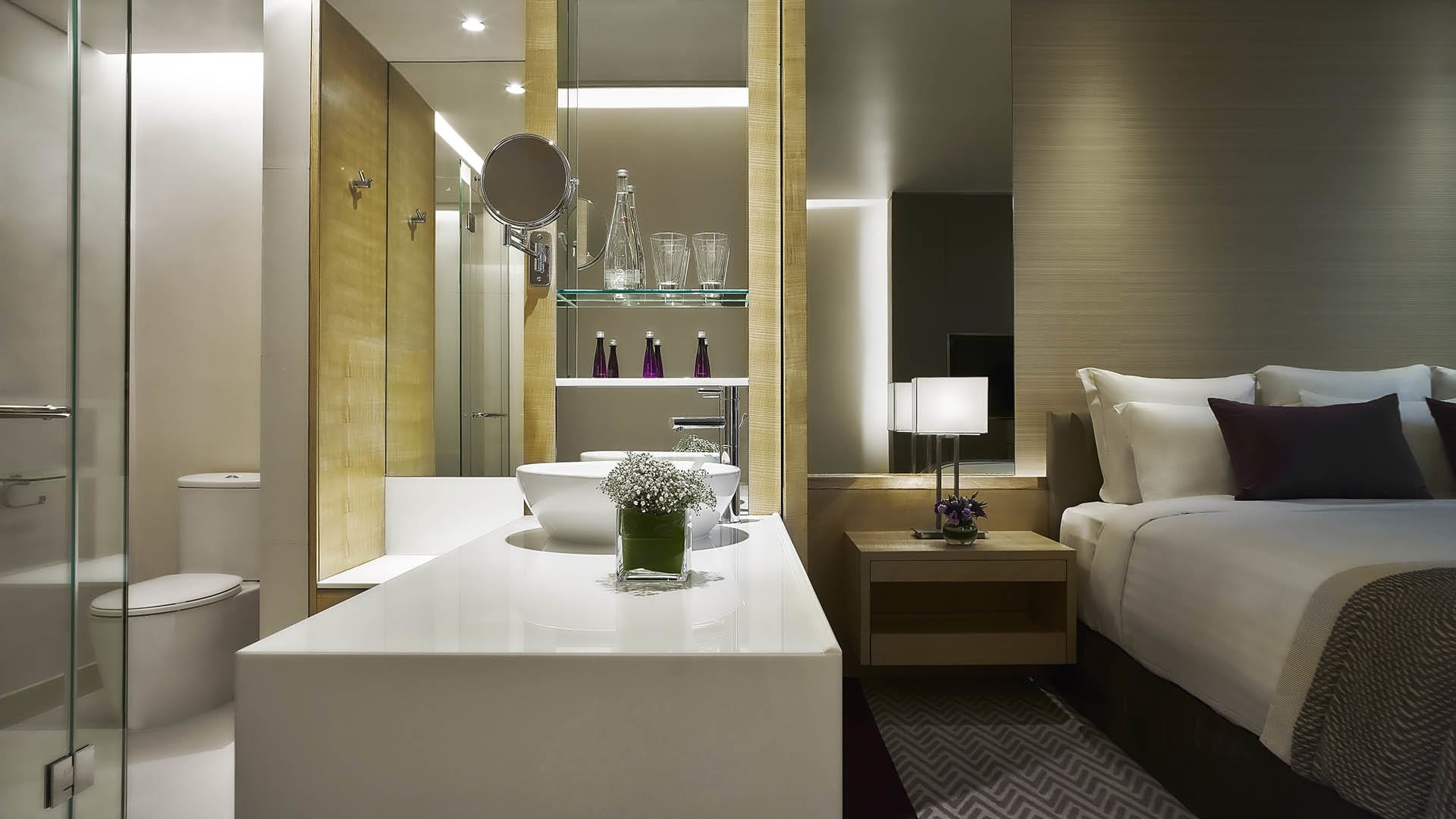 A bathroom of an AVANI river view room