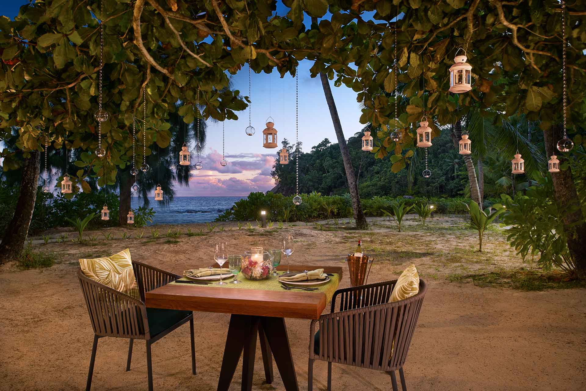 Private beach dining at AVANI Seychelles