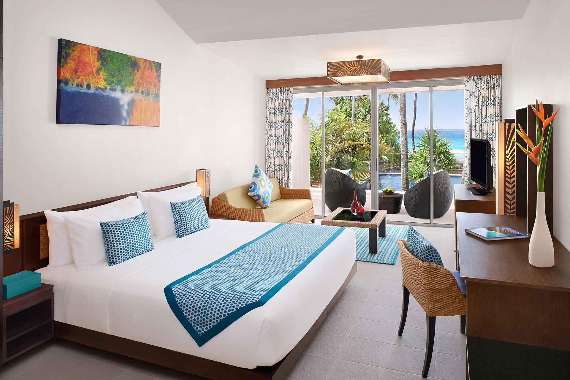 View of the sea from a ocean view room