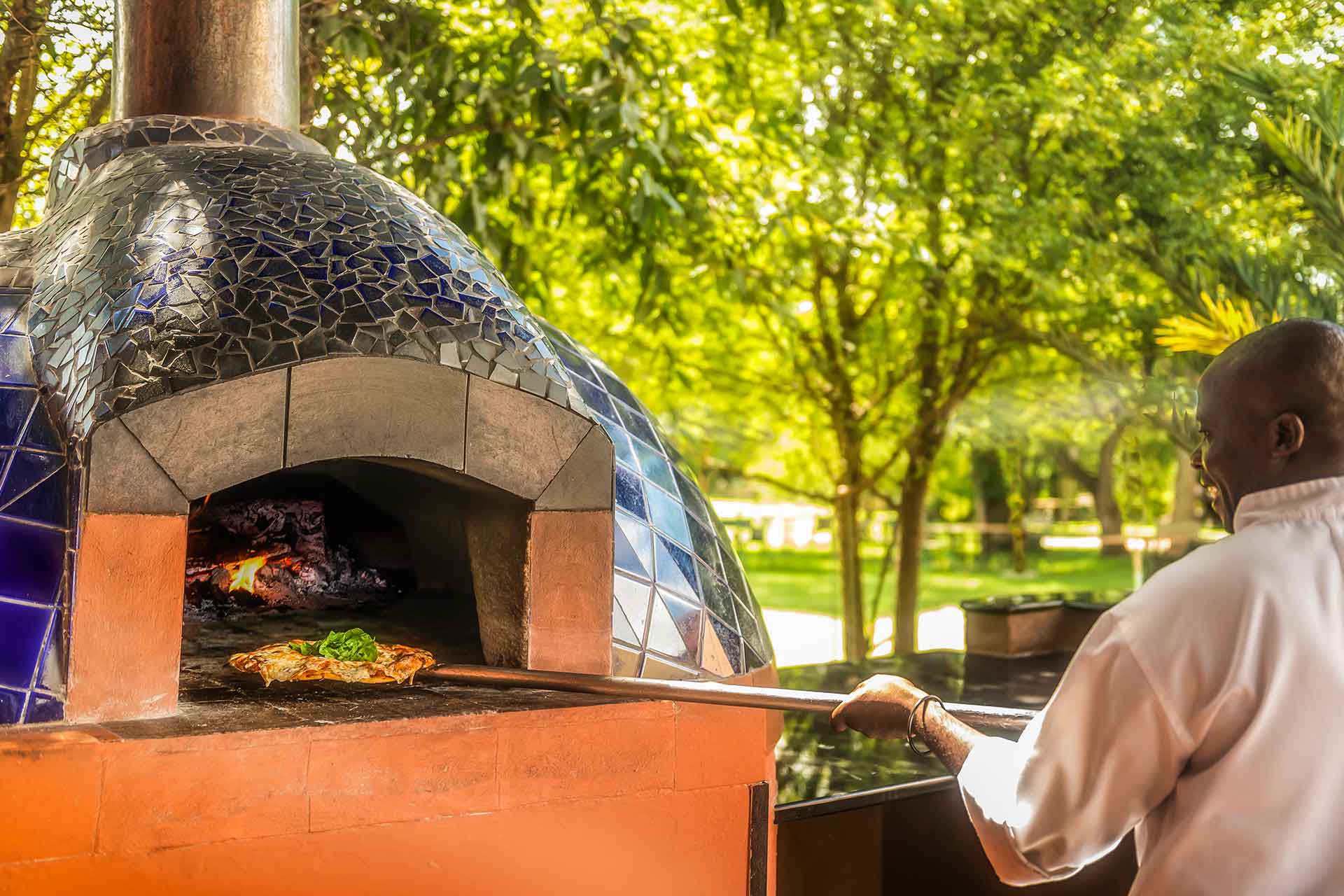 Pizza oven at pool side bar at AVANI Victoria Falls